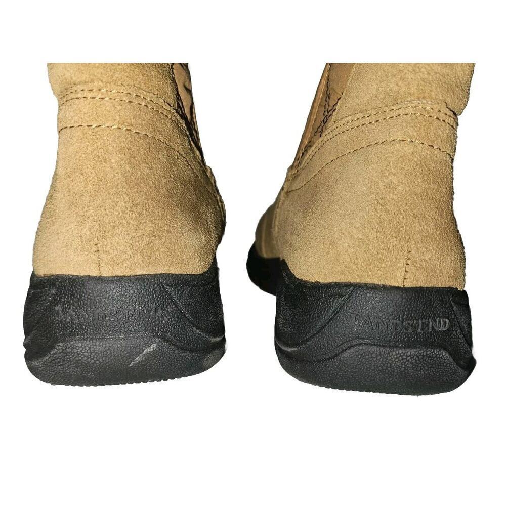 New! Lands End Womens Suede Quilted Boots All Weather Boots Size 7B Chestnut - Picture 8 of 15